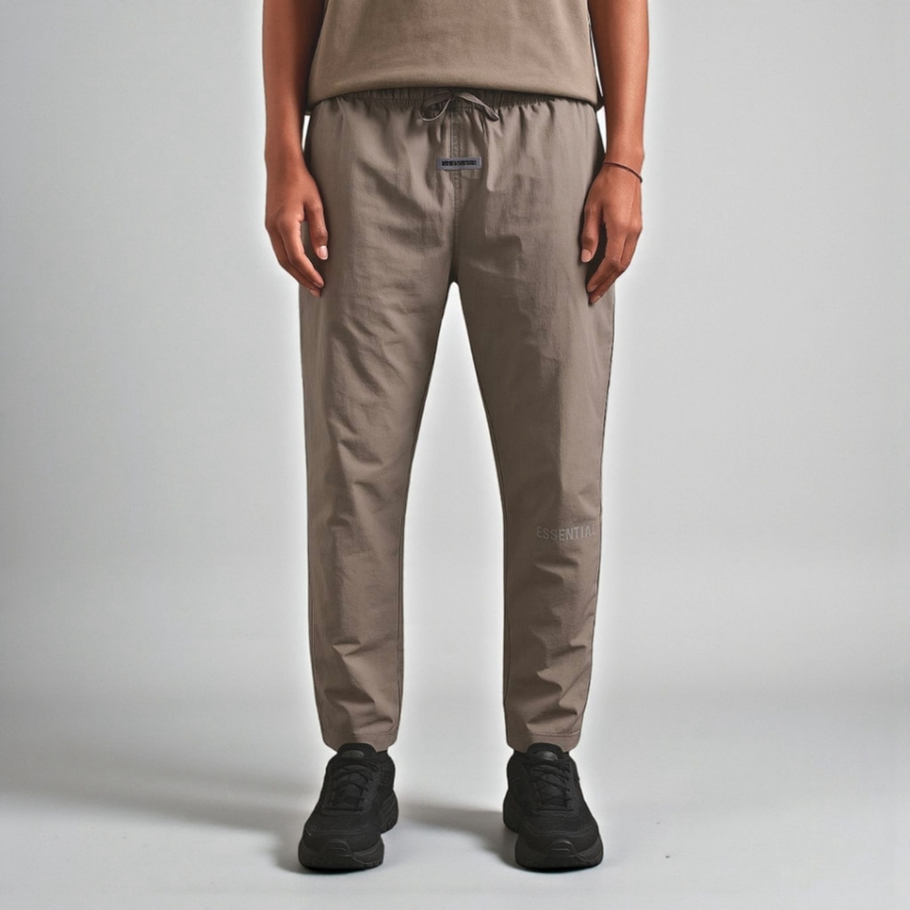 Fear of God Essentials Mens Nylon Track Pant XL Taupe Water Resistant Streetwear - Picture 1 of 9